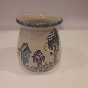Home & Garden Party LTD Stoneware Bird House Jar 6"